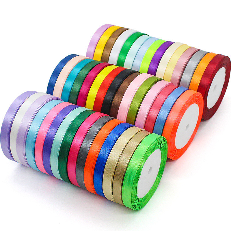 Single Face Assorted Polyester Nylon Satin Ribbon 100 Yards 3mm-10mm