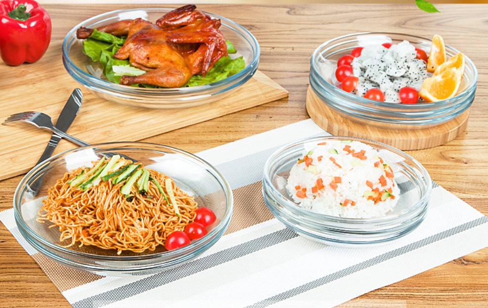 Heat Resistant Borosilicate Round Charger Plates For Micwave