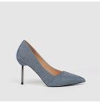 Glitter PU ODM Women Pointed Toe Pumps High Heels Rubber Bottom