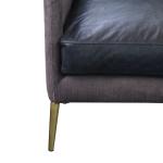 L77cm Metal Legs Single Seater Leather Couch Real Leather Chair