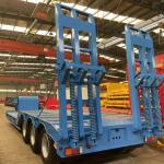 60 80 100 Tons Lowboy Flatbed Lowbed Gooseneck Truck Semi Trailer With Steel