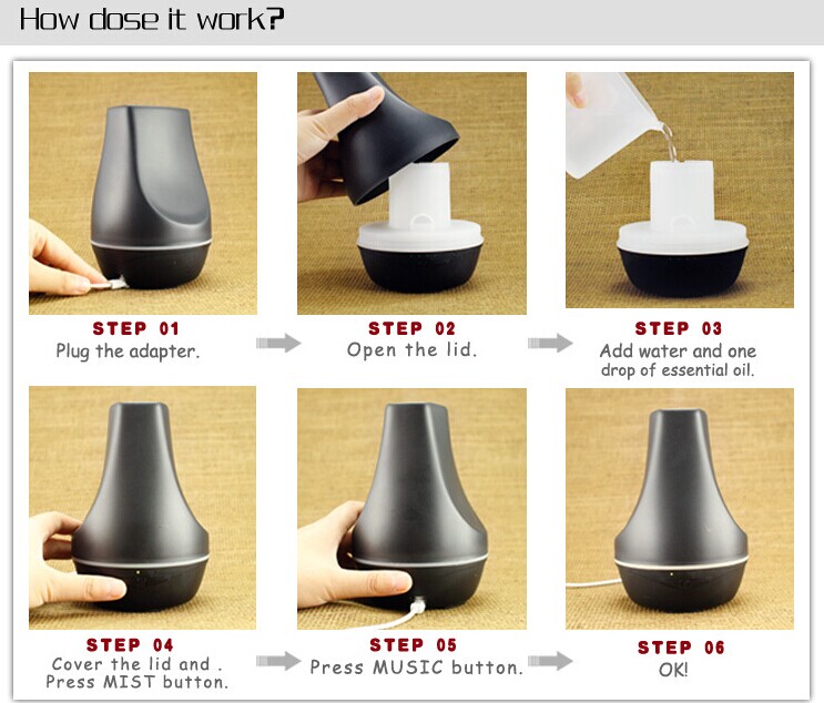 Mini 100ml Electronic Aroma Diffuser With Natural Sound