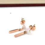 Elegant Lady Fashion Jewelry Stainless Steel Fan-Shaped Drop Earrings