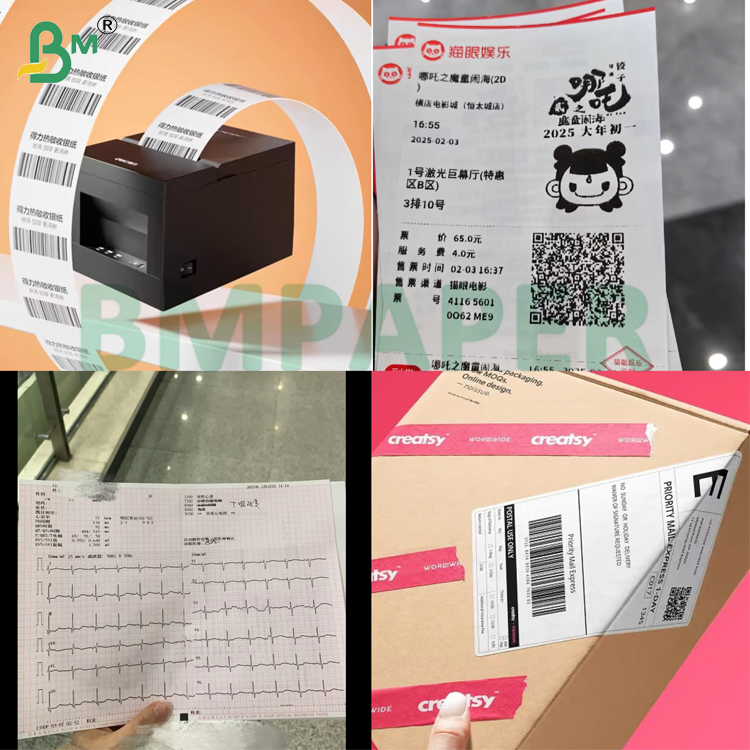 60g 65g White Heat-Sensitive Coating Thermal Paper For Cash Register