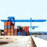 Shipyard Q235 Shipping Container Gantry Crane Shot Blasting