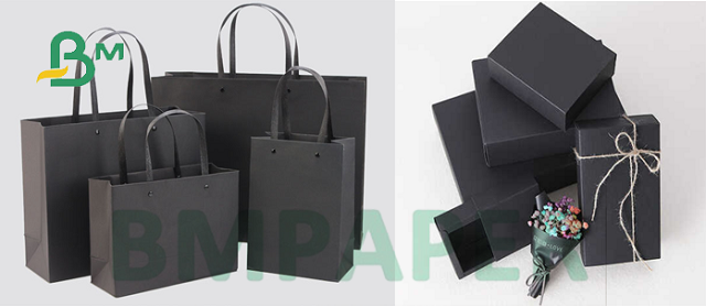Printable 110gsm 150gsm Double Solid Black Cardboard For Cosmatic Package Box 