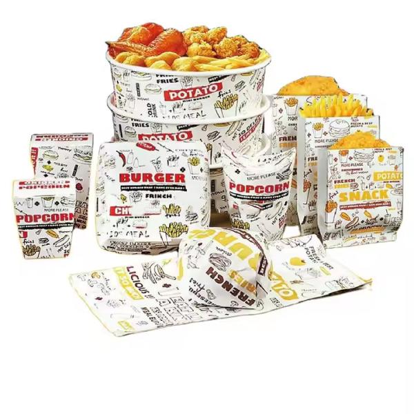 Customized Printed Fast Food Box Food Grade Cardboard Packaging For Fries