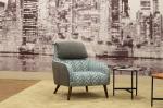 Living Room Upholstery Modern Arm Fabric Leisure Chair With Ottoman