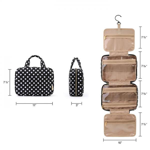 Toiletry Bag Travel Bag with Hanging Hook, Water-resistant Makeup Cosmetic Bag Travel Organizer for Accessories