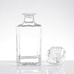 Hot Stamping Whiskey Bottle with Cork Industrial Beverage Square Glass Cork