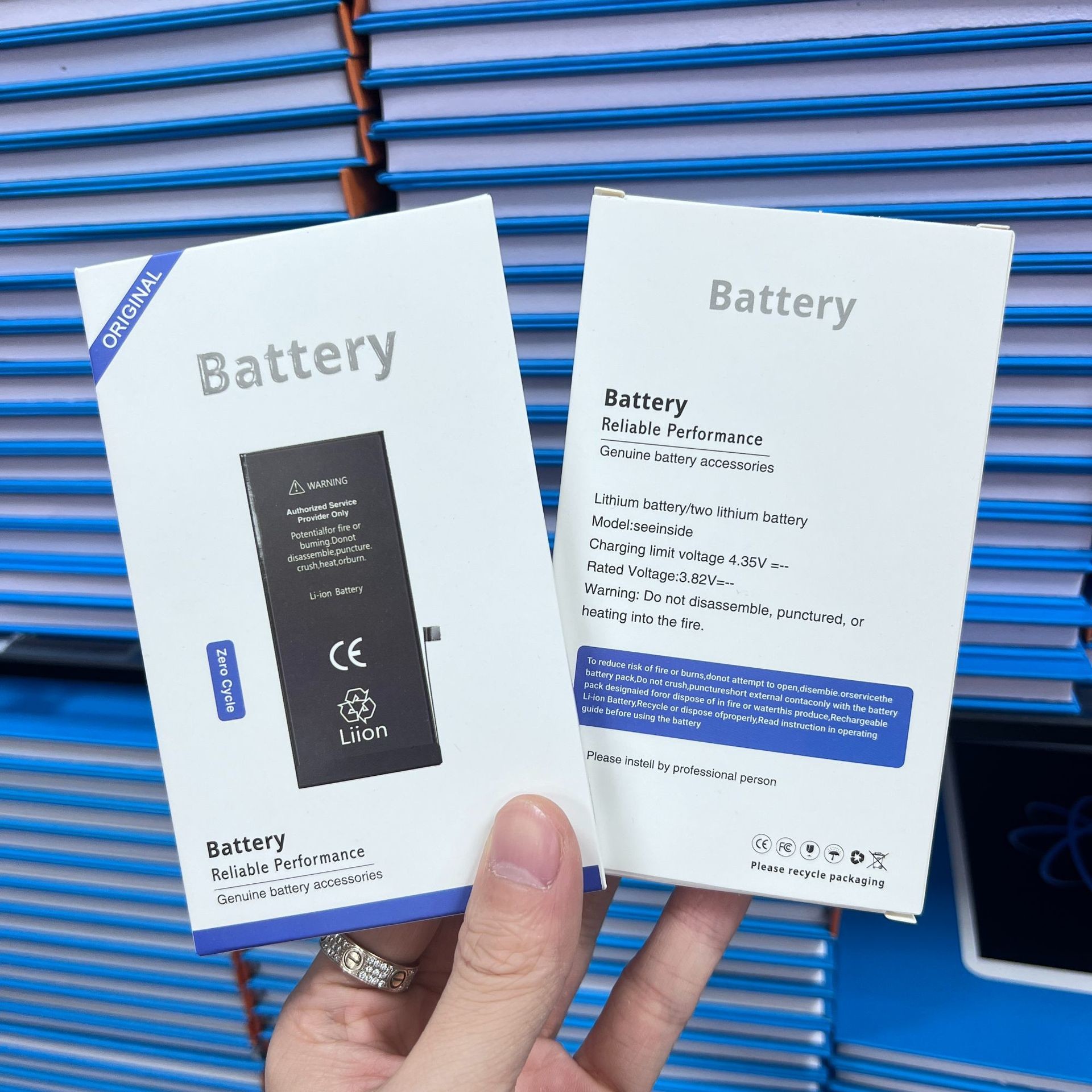 Electronics Modern Luxury Battery Packaging Box Hot Stamp Foil Rigid Boxes