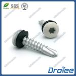 White Painted Torx Pan Head Stainless 410 Self Drilling Tek Screw w/ Sealing