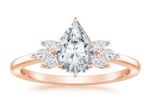 Wholesale Pear Cut Lab Grown Moissanite Ring 0.77ct PS5×7mm Dimension 14K Rose Gold Material from china suppliers