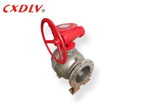 Q47F Worm Gear Operated Trunnion Mounted Ball Valve Stainless Steel Soft Sealing