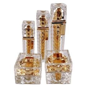 Wholesale Pull-Ring Sealing Type Golden Yellow Acrylic Bottles with Press Pump 30ml 50ml 100ml from china suppliers