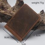 11.5x8x1cm 0.06kg Mens PU Leather Wallet Money Clip Card Holder Slim Bifold BM