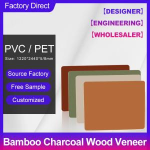 Wholesale Bamboo Charcoal Wood Veneer Stock Available 1220*2440*5/8mm Flame Retardant Bamboo Charcoal Wood Eco-Friendly Bamboo Charcoal Decoration For Home And from china suppliers