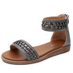 BS047 Bohemian Flat Sandals Amoi European And American Style Rear Zipper Open