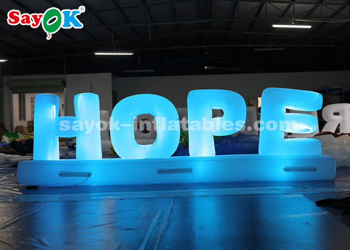Outdoor Large Inflatable Letter LED Lighting Colored For Anniversary