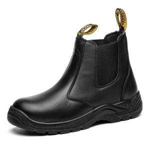 Wholesale Genuine Leather Steel Toe Work Boots Slip Resistant Smooth Leather Boots S3 from china suppliers
