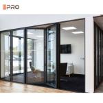 Water Resistance Double Glass Aluminum Folding Doors Thermal Break System