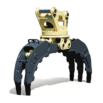 Black Excavator Rotating Grapple Opening Width Adjustments 1000-2200mm