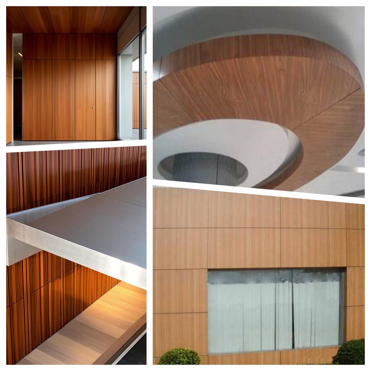 Wooden type conventional panel Aluminium Facade Wall Fluorocarbon Coated durability and weather resistance flat smooth