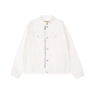 Wholesale Manufactuer OEM Men Zipper Solid Color Loose Lapel Denim Jacket from china suppliers