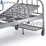 Stainless Steel Foldable 2 Cranks Hospital Manual Patient Bed