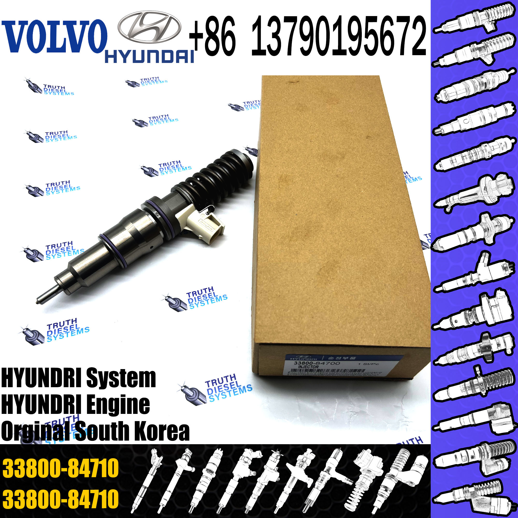Diesel Engine Parts 33800-84710 Electronic Unit Common Rail Fuel Injector BEBE4L01102 For Diesel Engine