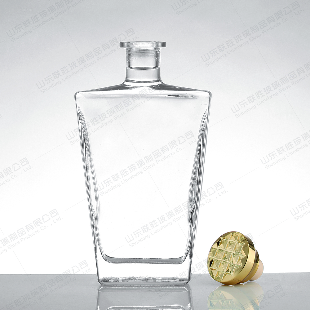 Glass Bottles for Bar Party Wedding Gifts Clear Custom Transparent XO Brandy Whiskey Liquor