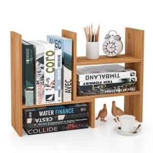 Wholesale Adjustable Desktop Display Shelf Rack Bookshelf for Office Kitchen Bamboo Home Furniture from china suppliers