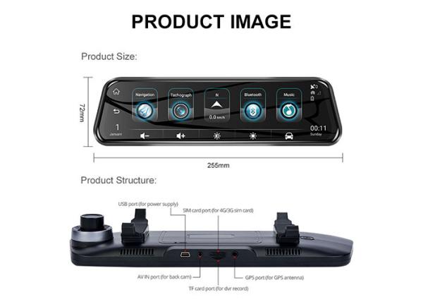 ADAS 9.35" 1080P Rearview Mirror Car Recorder