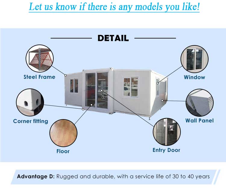 Shipping Container Frame House for Luxury Villa Prefabricated and Expandable Design