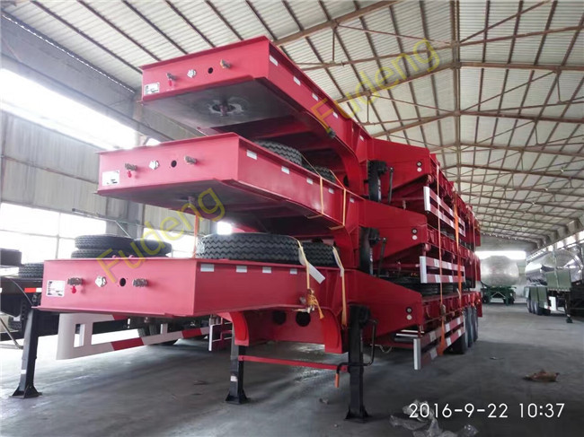 60ton 70 ton low bed semi trailer lowboy trailer for tractor truck head