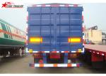 60T Roof Opened Steel Dry Van Trailer , Dry Box Trailer With Tri Axles