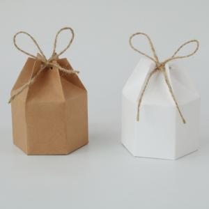 Wholesale 250g Kraft Paper Hexagon Packaging Box With Yurt Bow from china suppliers