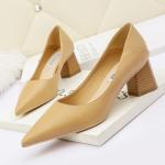 5619-1 Fashion Pointed Shallow Mouth High Heels Thick Heel Sexy Thin Women'S