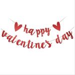 10.5cmx16cm Glitter Heart Party Decoration Items Happy Valentines Day Sign