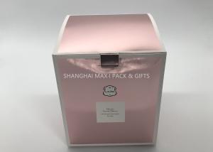 Wholesale Pink Folding Cardboard Gift Boxes , Gold Foil Gift Boxes Holographic Advertising Display from china suppliers