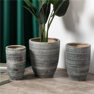 Wholesale Personalized country style indoor outdoor home decoration garden succulent pot stripe ceramic plant pot molds from china suppliers