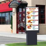 49inch Digital Drive Thru Menu Boards For Restaurants 3000nits Spliced 3 Screens