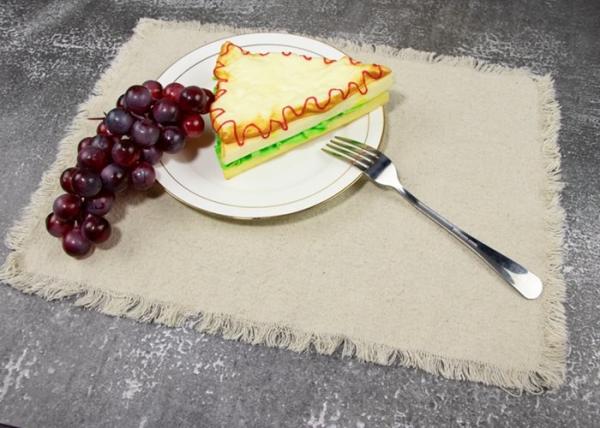 Oilproof Personalized Dinner Napkins , Cotton Linen Dinner Placemat With Washed