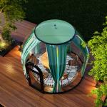 Transparent PC Dome Spherical Dining Room in Steel Structure Bubble House for