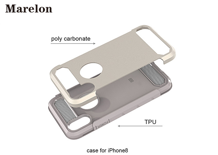 Carbon Fiber TPU Phone Case / PC Back Cover Case For Decoration Iphone 8