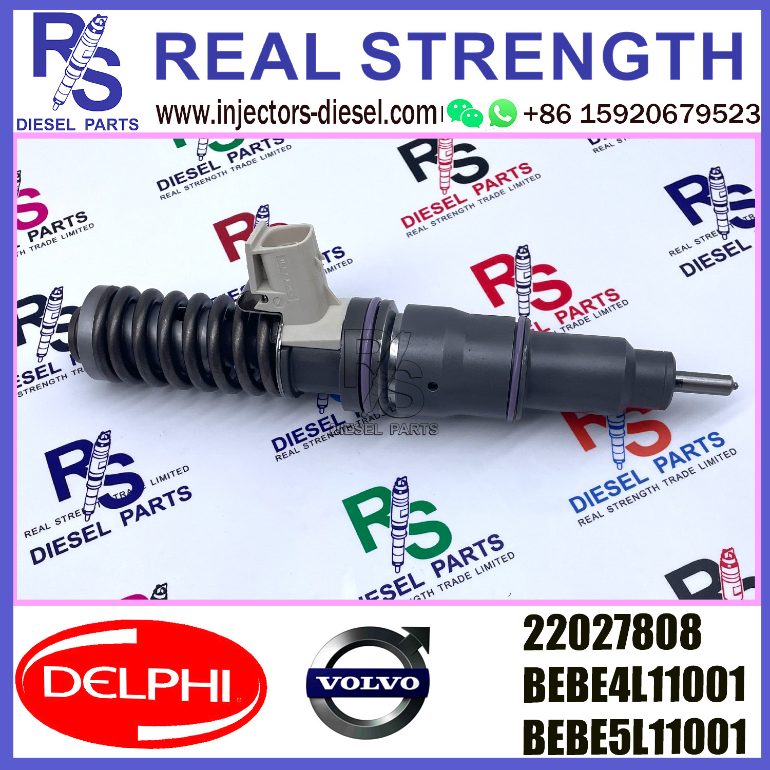DELPHI 4pin injector 22027808 Diesel pump Injector V-O-L-V 22027808 BEBE4L11001 BEBE5L11001 E3.5 for VOVLO MD11 US13