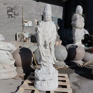 Wholesale Marble Guanyin Statue Quan Yin Buddha Statues Home Decor Life Size Religious Female Stone Hand Carving from china suppliers