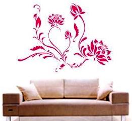 Wholesale Attractive PVC Decoration Lotus Wall Flower Stickers F051 from china suppliers