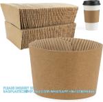 Christmas Paper Coffee Cup Sleeves, Disposable Corrugated Cardboard Paper Jacket