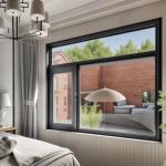 Style French Bottom Hung Casement Windows Aluminium Windproof